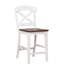 Delanta Extendable Round Counter Height Butterfly Leaf Solid Wood Set in White and Brown With 18" Butterfly Leaf (seats 4-6 people)