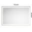 Miroir de salle de bain 72 po x 48 po Brouillard, 3 options de couleur, gradation continue. Fixé au mur avec cadre en aluminium brossé doré et miroir de coiffeuse personnalisable à luminosité et lumières avant et arrière. Fixé,