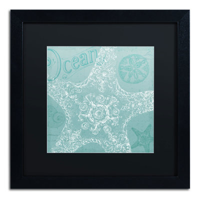 Mahaffey 'Aqua Treasure I' by Daphne Brissonnet Framed Graphic Art