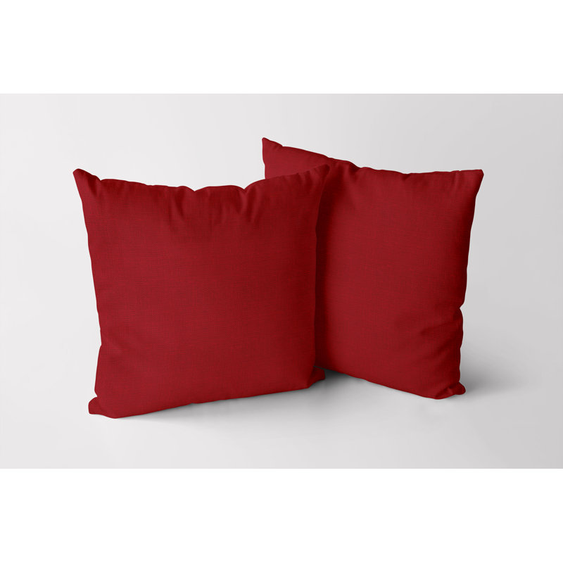 Housse de coussin carré S&G Slubb, Rouge, 20 po X 20 po