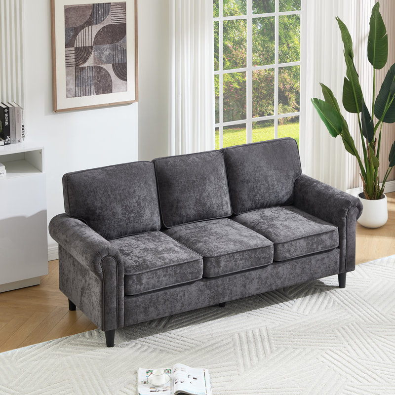 Ensemble de salon rembourré 3 pièces Luelle, Gris