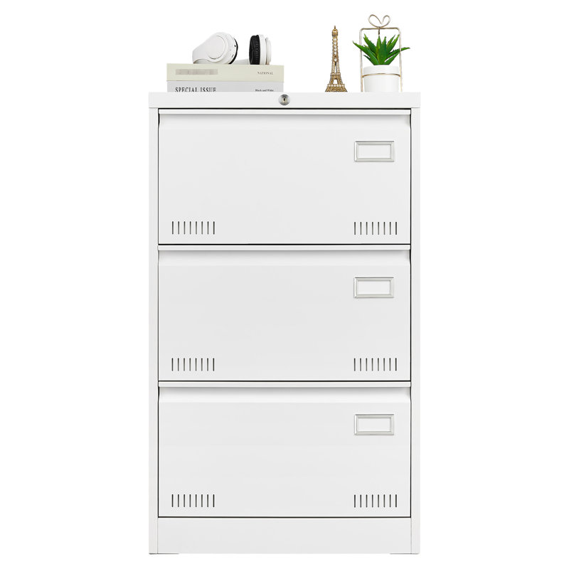 Office Filing Cabinet 3 Drawer, Lockable & Spacious Interior, Metal Drawer With Lock, Home Storage Unit, Ample Interior Volume, Stable Slide Rail, -Resisting Material