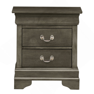 Charmante table de chevet traditionnelle grise