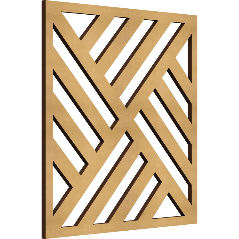 Allen Decorative Fretwork Wood Wall Panels, Paint Grade (Wood), 15 3/8"H x 15 3/8"W x 1/4"D