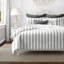August Stripe Reversible Cotton Duvet Cover Set-505051815-505051810