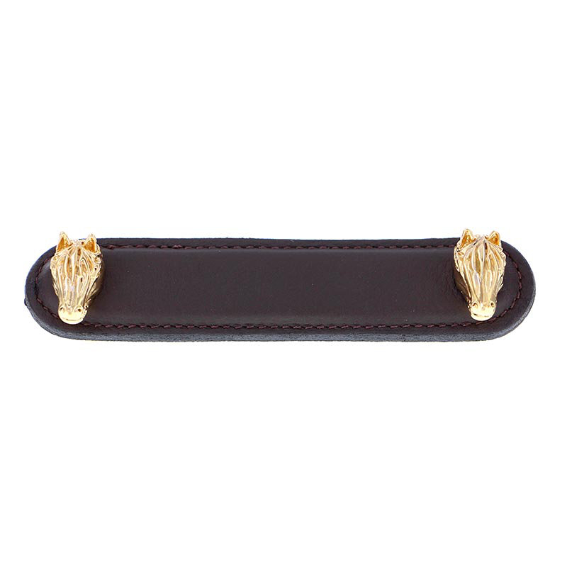 Equestre 3" Center to Center Bar Pull, 3'', Antique Gold/Brown