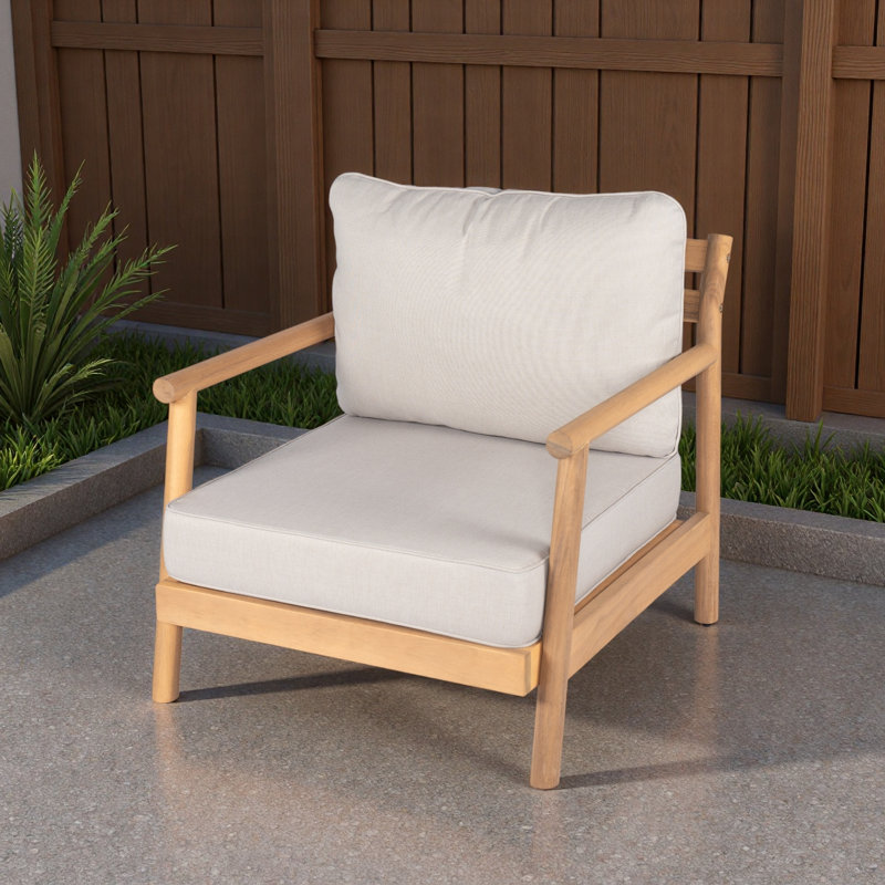 Fauteuil de patio avec coussin résistant à l'eau (1 pièce)