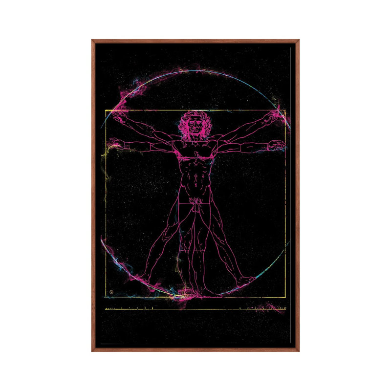 Vitruvian Man by Nikita Abakumov - Print on Canvas, Brown Floater Frame, 66.04 cm H x 45.72 cm W