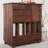 Wabi-sabi style solid wood storage side cabinet