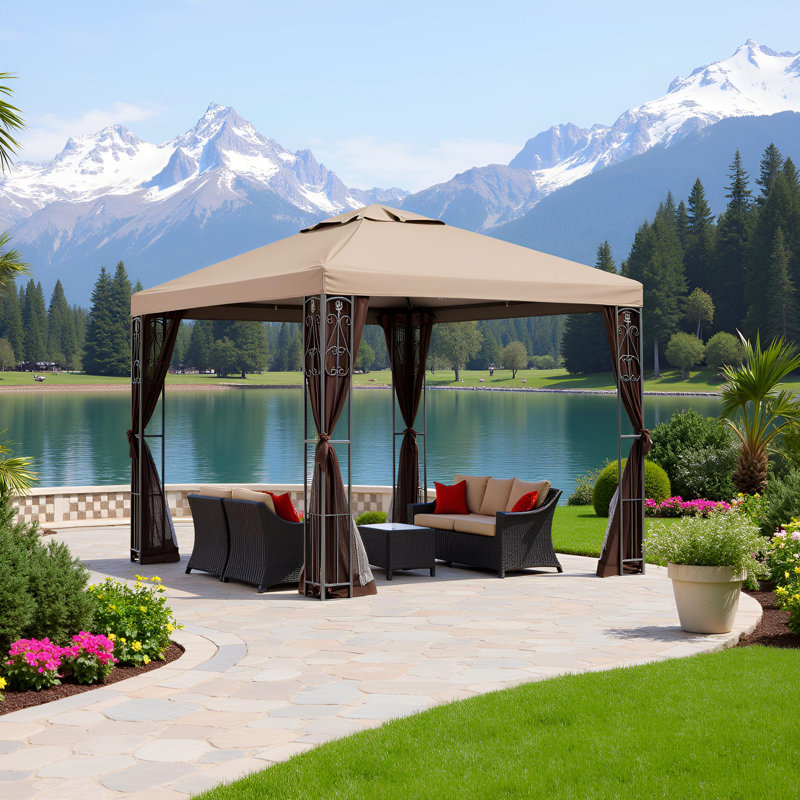 Rococo II 8 Ft. X 8 Ft. Gazebo With Mosquito Net