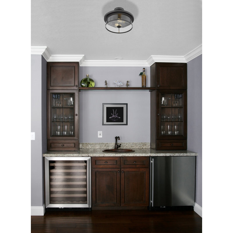 Plafonnier semi-encastré cylindrique 13,75 po Attah, Bronze