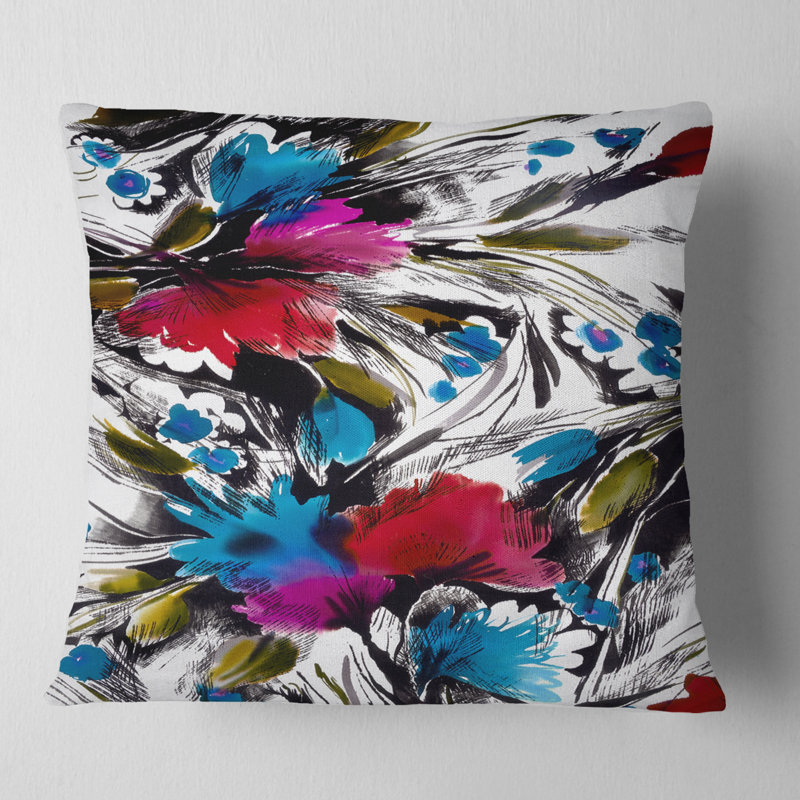 Fleurs Abstraites Avec Oreiller De Fusion