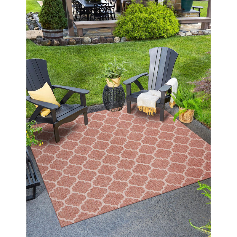 Geometric Indoor / Outdoor Rug, Square 10'8"