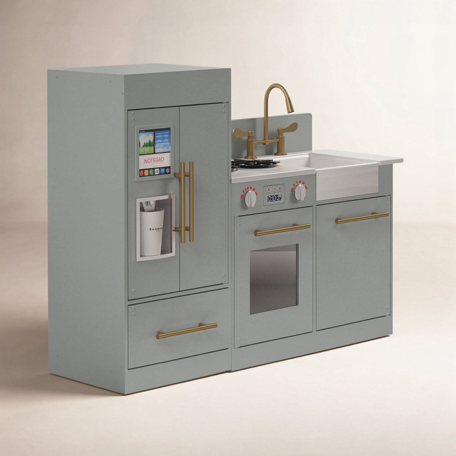 Teamson Kids Little Chef Charlotte Play Kitchen, Gray/Gold