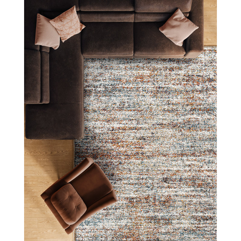 Tapis ivoire à poils longs Quinto, Rectangle 5 pi x 8 pi