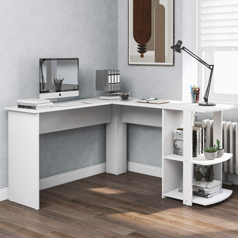 Demeyer L-Shaped Writing Desk, White