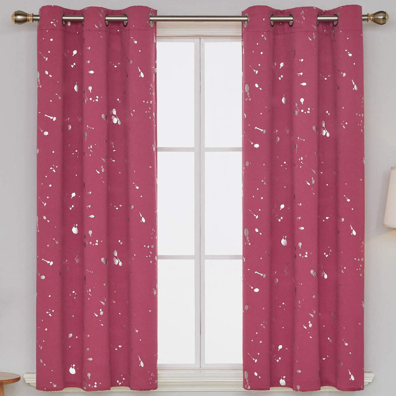 Shetye Blackout Curtain Pair, Rose, 42" W x 63" L