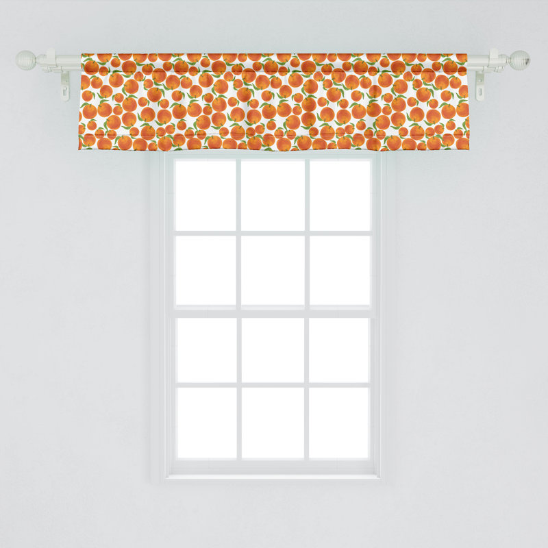 Cantonnière Ambesonne, ensemble de 2 oranges juteuses Fruit Art 98768, L 42 po x L 12 po