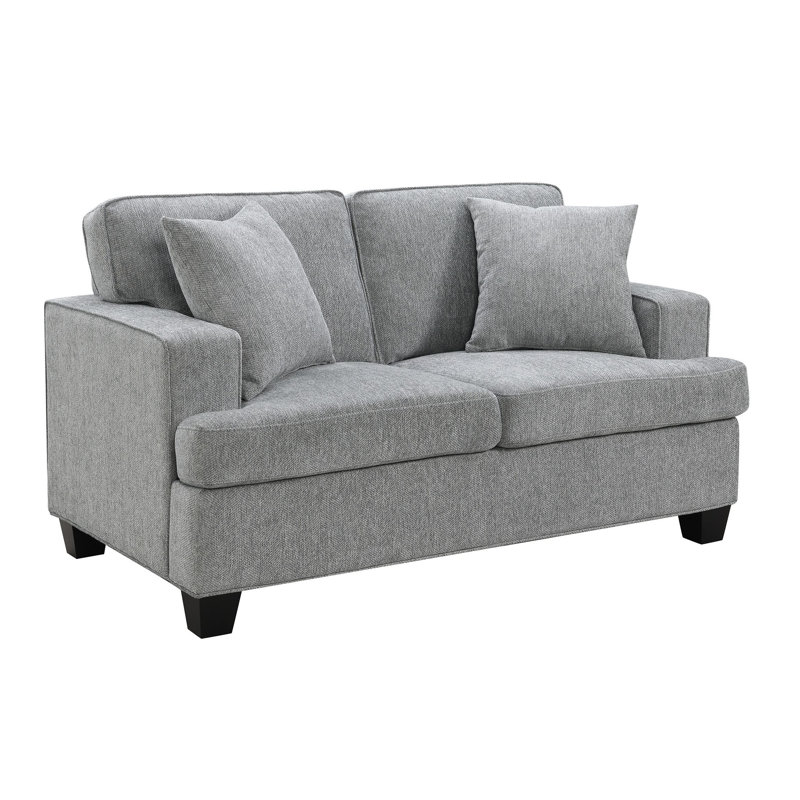 Causeuse Baldwin de 61 po avec 2 coussins, graphite Dalton