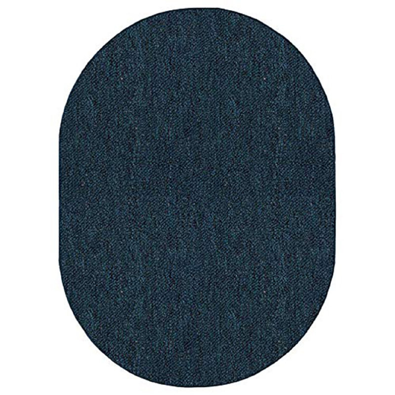 Tapis sarcelle de couleur unie pour l'intérieur et l'extérieur Modern, Oval 6 pi x 9 pi