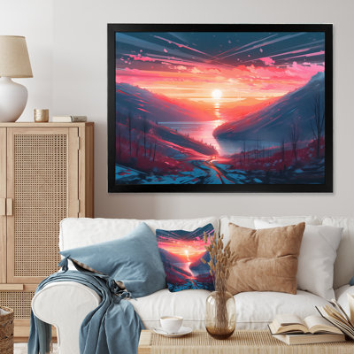 «Winter Sunrise Over The Lake And Mountains I», reproduction d'art sur toile