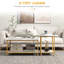 2 tables basses, faux marbre et acier, blanc, tables de salon, surface