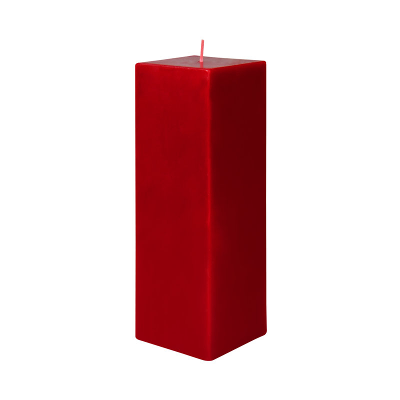 Bougie colonne, Rouge, H 9 po x l 3 po x P 3 po, Ensemble de 12