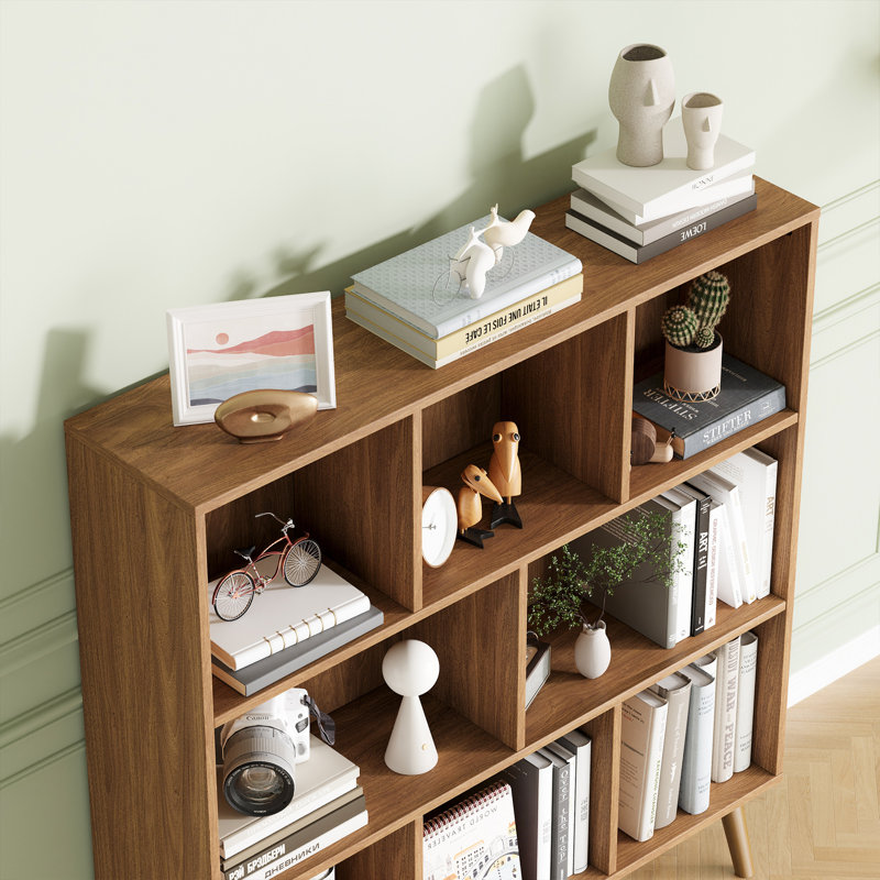 Bookcase, Columbia Walnut, 42.5" H x 39.4" W x 9.4" D