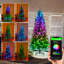 Sapin de Noël artificiel mince en PVC préilluminé de 2,3 m. Sapin de Noël intelligent aux couleurs RVB changeantes.-1935067456