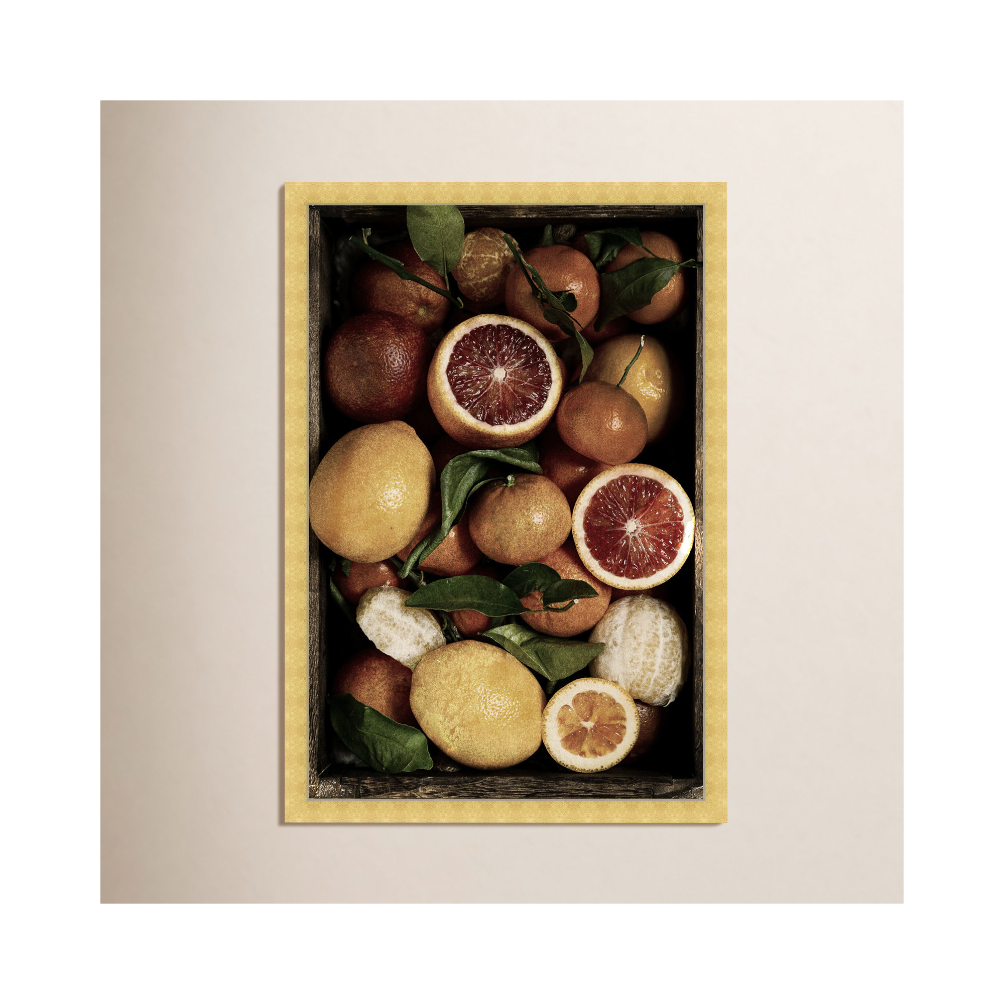 Fruit Still Life Canvas by Oliver Gal, Gold, 47" H x 32" W