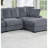 Mackenzie 91"W Light Gray Chenille Fabric Reversible Sleeper Sectional With Storage Chaise, Drop-Down Table, Cup Holders And Charging Ports