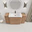Meuble-lavabo autoportant 60 po avec lavabo en céramique blanche 60 po, 2 petites armoires de rangement, porte à fermeture en douceur-497031761