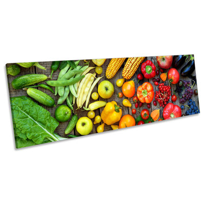 Fruit & Vegetables Kitchen Panoramic - Wrapped Canvas Panoramic Print