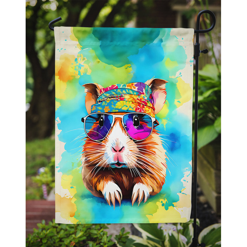 Drapeau de jardin cochon d'Inde hippie