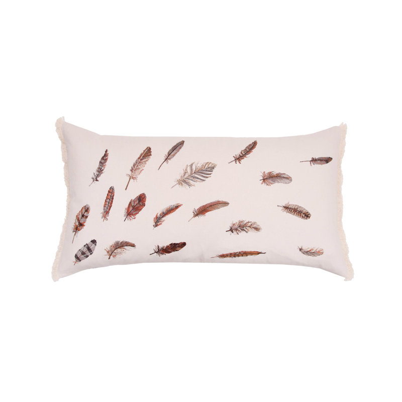 Coussin lombaire à motif de plumes