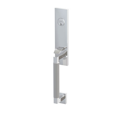 Emtek SELECT Faux mortaiser Monolithique, tige extérieure en L avec poignée moletée droite, tige intérieure conique avec bouton moleté, chrome poli