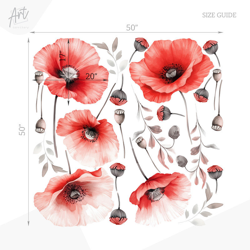 Adhésif décoratif coquelicot