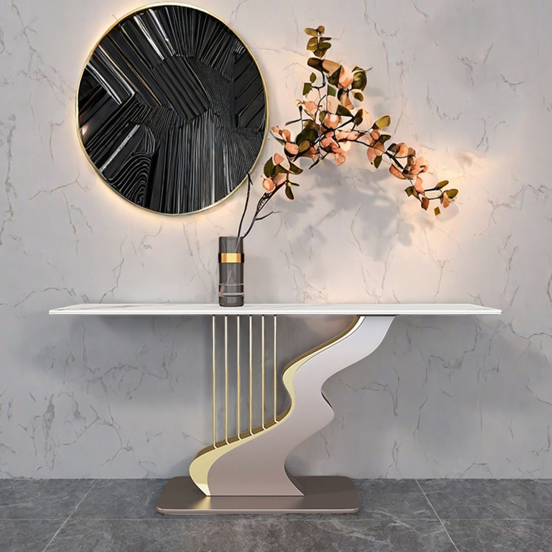 Table d'entrée minimaliste de luxe, H 33,5 po x l 63 po x P 13,8 po