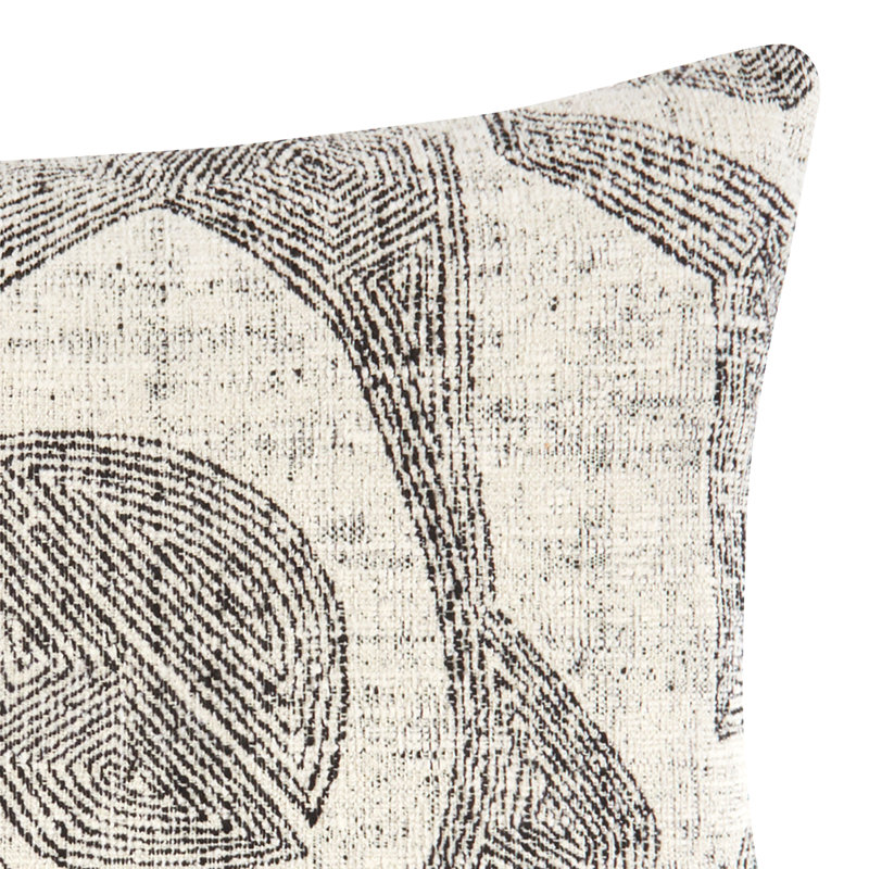Influence Ebony Indoor & Outdoor Woven Accent Pillow, Gray/Beige, Faux Down