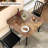 Dining Table Set for 2, Kitchen Table Chairs Set of 2 with PU Upholstered Cushion, Dining Room Table Set for 2 Furniture with Kitchen Chairs Suitable for Small Space-2058175829