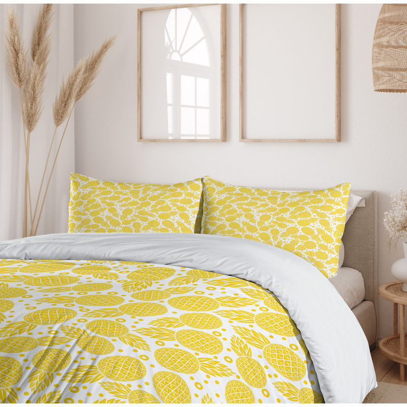 Coastal Polyester Floral Duvet Cover, Twin