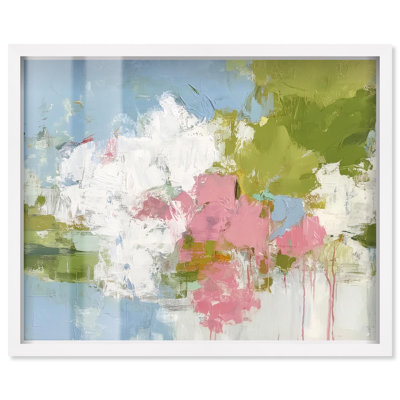 Décoration Composition Composition III Shadowbox Blush par Art Remedy, cadre blanc, 36 x 30