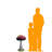 Small Striped Mushroom Over Sized Statue