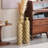 Semi-Handmade Metal Floor Vase Set Of 3, Gold-Plated Geometric Diamond Pattern Vases, 33.5/29.5/25.2 Inch Large Decorative Vases For Living Room, Entryway, Office Decor (4.72In Top, 5.91In Base)