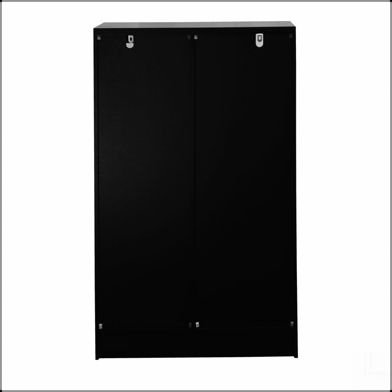 Armoire en bois avec 2 portes en verre et 2 espaces de rangement, salle de bain du salon, Blanc