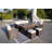 Moda 70 In. X 39 In. X 27 In. Rectangular Wicker Outdoor Gas Fire Pits Dining Set1-1856082371