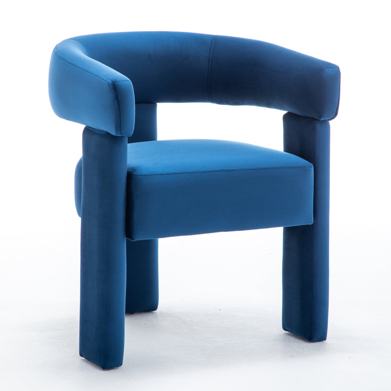 Chaise légère et luxueuse en velours, Bleu