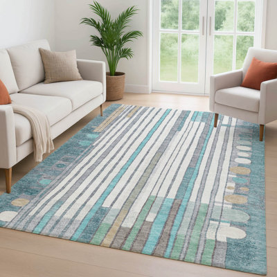 Premium Machine Washable Mayfield AMF2189 geometric Rug