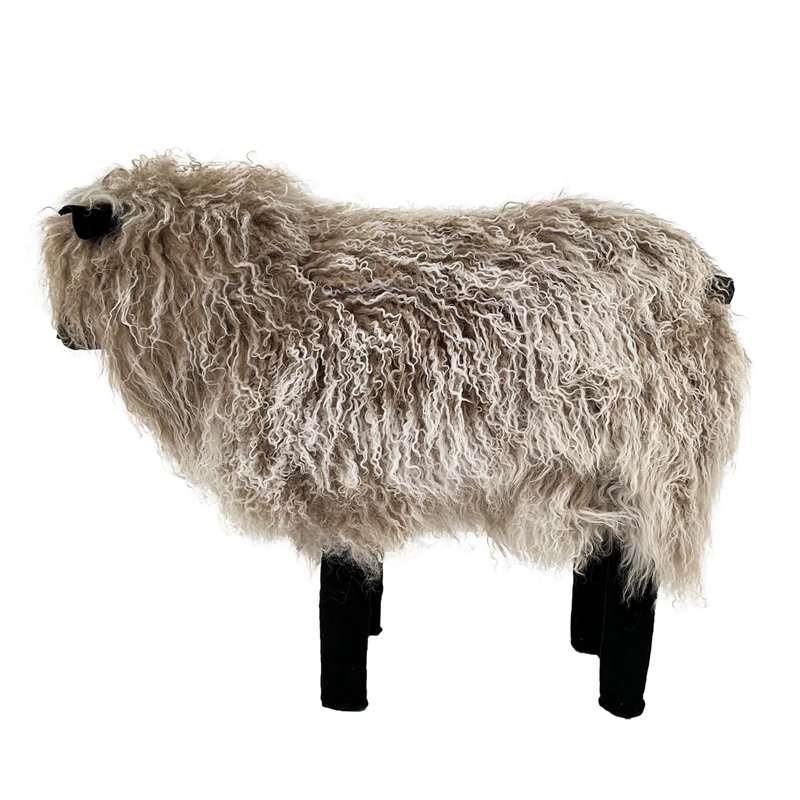 Handmade Tibetan Lamb Sheep Figurine by Outpost Original, Medium, Taupe Tip
