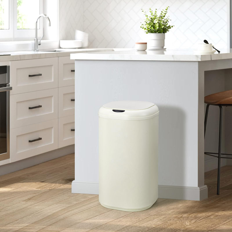 8 Gallon Motion Sensor Trash Can with Lid, Automatic Kitchen Garbage Can Touchless, 30 Liter Smart Stainless Steel Waste Bin for Home Office Kitchen Bathroom